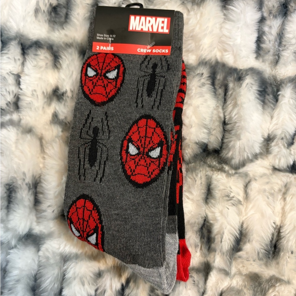 Marvel Spider-Man Gray and Red Casual Socks